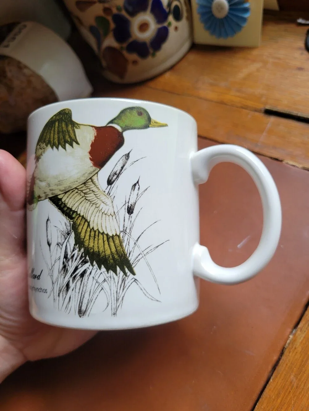 vintage Otagiri stoneware mug mallard duck pair, 4